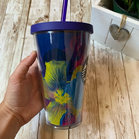 NWOT Starbucks Cold Cup 16 Oz Floral Print - Picture 3 of 4